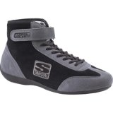 Simpson Mid-Top Driving Shoes MT850BK Shoes, Mid-top, Size 8.5 Men's, Size 10.5 Women's, Black/Gray, SFI 3.3/5, Nomex, Suede, Pair thumbnail 1
