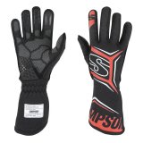 Simpson Magnata Racing Gloves MGSR Driving Gloves, Gloves, One Layer, Nomex®, Black/Red, FIA 8856-2018, SFI 3.5/5, Small, Pair thumbnail 5