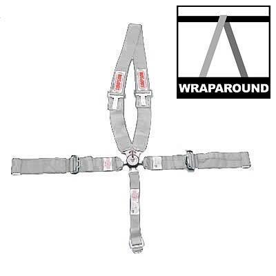 Simpson Camlock 5-Point Harness 29116P Harness, Complete, Camlock, U-Type Shoulder, Wraparound, Roll Bar Mount, Platinum, Each