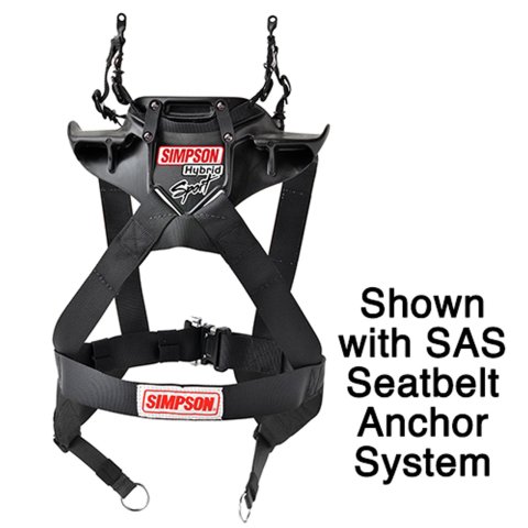 Simpson Hybrid Sport Restraints HSLRG11PA Head and Neck Restraint Systems, Sport, In-seat Model, Sliding Tether and Post Clip Tether, Post Anchor, SFI 38.1, Large, Each thumbnail 7