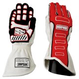 Simpson Competitor Racing Gloves 21300MR-O Driving Glove, Glove Medium Red Outside Seam, Pair thumbnail 1