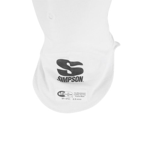 Simpson Pro Fit Balaclavas 23091W Head Socks, Balaclavas, One Layer, Single Eyehole/Mouth Opening, Nomex®, White, SFI 3.3/1, Each thumbnail 6