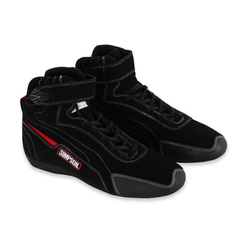 Simpson Racing Turbine Driving Shoes TU105BK Shoes, Turbine, High-Top, Nomex, Suede, Black, SFI 3.3/5, Men's Size 10.5, Pair thumbnail 1