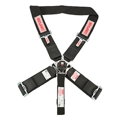 Simpson Rotary Camlock 5-Point Harness 29116KT Harness, Complete, Camlock, Individual-Type, Wraparound, Roll Bar Mount, Black, Each