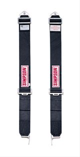Simpson Shoulder 2-Point Harness 33009R Harness, Belt, Camlock Style, Individual, Pull Down, Red, 48 in. Length, Roll Bar Mount, Pair thumbnail 1