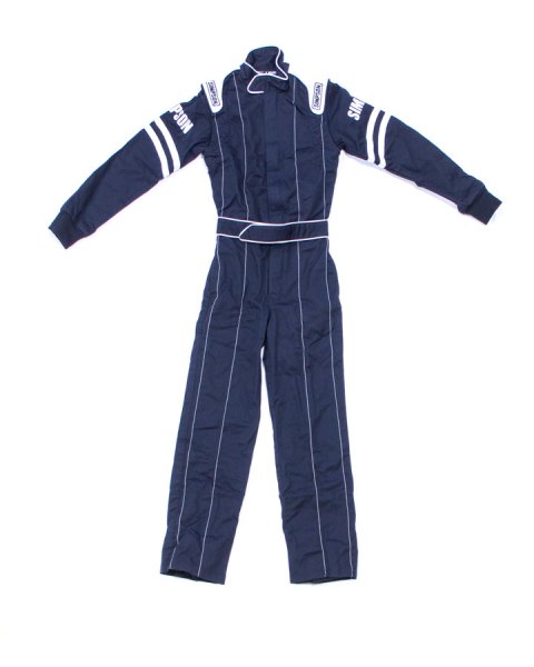 Simpson Legend II Series Youth Driving Suits LY22271 Suit, Youth, One-piece, Single Layer, Fire-retardant Cotton, Black with Black Stripe, SFI 3.2A/1, Medium, Each thumbnail 2