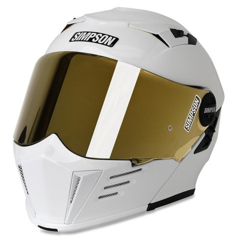 Simpson MOD Bandit Series Helmets M59XL1 Helmet, Ghost Bandit, Modular, Polyester Liner, Gloss White, X-Large, Each thumbnail 7