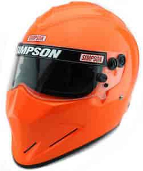 Simpson SA2020 Diamondback Series Helmets 729712S Helmet, Diamondback, Full Face, Safety Orange, Gloss, Snell SA2020, Large, Each