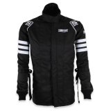 Simpson Racing Classic SFI-5 Jackets C402414 Driving Jacket, Double Layer, Satin/Twill, Nomex®, X-Large, Black with White Stripes, with Arm Restraints, Each thumbnail 2