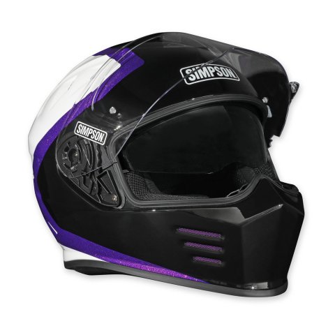 Simpson Ghost Bandit Limited Edition Royal Series Helmets GBDROYXL Helmet, Bandit, Edition, Royal, Full Face, Polyester Liner, While/Black/Purple, Clear Visor, X-Large, Each thumbnail 6