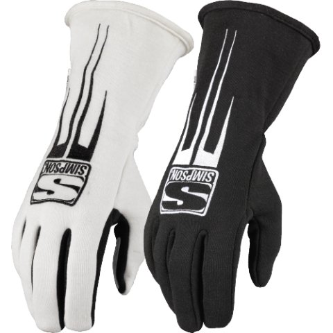 Simpson Predator Driving Gloves 20800XK Gloves, Predator, Leather/Nomex®, Double Layer, Black/White, SFI 3.3/5, X-Large, Pair thumbnail 2