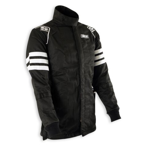 Simpson Racing Classic SFI-5 Jackets C402514 Driving Jacket, Double Layer, Satin/Twill, Nomex®, 2X-Large, Black with White Stripes, with Arm Restraints, Each thumbnail 5