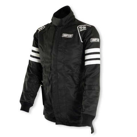 Simpson Racing Classic SFI-5 Jackets C402514 Driving Jacket, Double Layer, Satin/Twill, Nomex®, 2X-Large, Black with White Stripes, with Arm Restraints, Each thumbnail 6