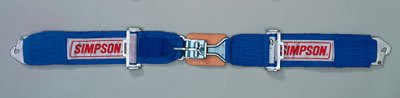 Simpson Latch & Link Lap Belts 2-Point Harness 29020BL Harness, Belt, Latch, Clip-In, Floor Mount, Blue, Each