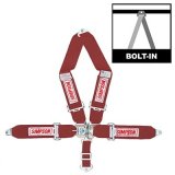 Simpson Latch & Link 5-Point Harness 29065R Harness, Complete, Latch, V-Type, Bolt-In, Roll Bar Mount, Red, Each thumbnail 1