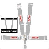 Simpson Latch & Link 5-Point Harness 29064P Harness, Complete, Latch, Individual-Type, Wraparound, Roll Bar Mount, Platinum, Each thumbnail 1