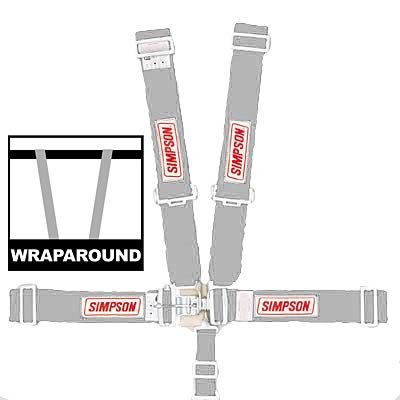 Simpson Latch & Link 5-Point Harness 29064P Harness, Complete, Latch, Individual-Type, Wraparound, Roll Bar Mount, Platinum, Each