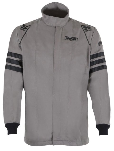 Simpson Racing Classic SFI-5 Jackets C405212 Driving Jacket, Double Layer Satin/Twill, Nomex, Medium, Gray with Black Stripes, Each thumbnail 1
