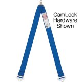 Simpson Camlock Dual Anti-Submarine Belts 2-Point Harness 34014R Harness, Submarine Belts, Dual, Camlock, Bolt-In, Floor Mount, Red, Each thumbnail 2