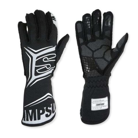 Simpson Magnata Racing Gloves MGLK Driving Gloves, Gloves, One Layer, Nomex®, Black/Gray, FIA 8856-2018, SFI 3.5/5, Large, Pair thumbnail 5