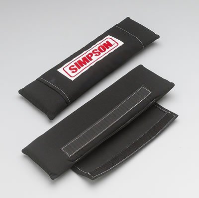 Simpson Harness Pads 23020BK Shoulder Pads, Black, Nomex, Logo, Pair