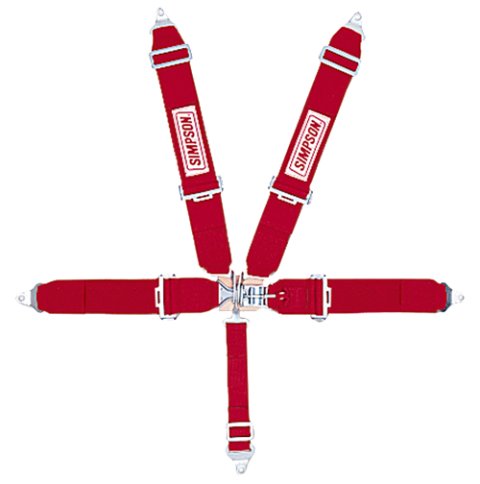 Simpson Latch & Link 5-Point Harness 29063R Harness, Complete, Latch, Individual-Type, Bolt-In, Floor Mount, Red, Each thumbnail 4