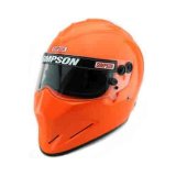 Simpson SA2020 Diamondback Series Helmets 729718S Helmet, Diamondback, Full Face, Safety Orange, Gloss, Snell SA2020, Medium, Each thumbnail 2