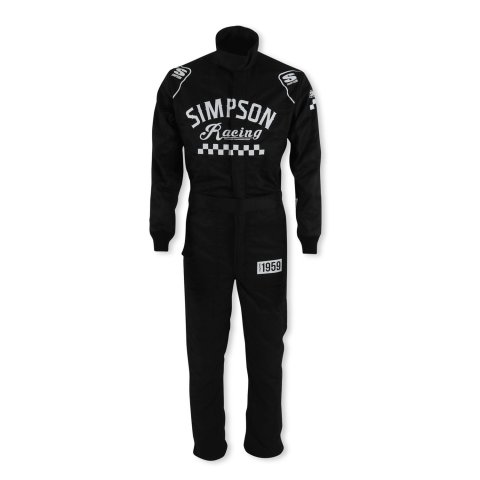 Simpson Checkers Racing Suits CK02321 Driving Suit, Checkers, One-piece, Double Layer, Nomex, Black/White, SFI 3.2A/5, Men's Large, Each thumbnail 5