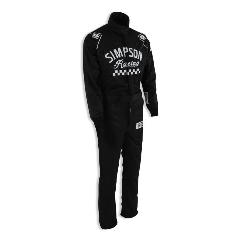 Simpson Checkers Racing Suits CK02321 Driving Suit, Checkers, One-piece, Double Layer, Nomex, Black/White, SFI 3.2A/5, Men's Large, Each thumbnail 7