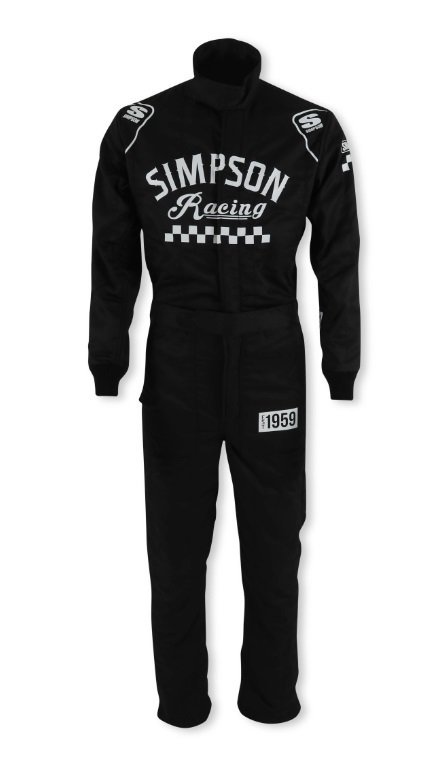 Simpson Checkers Racing Suits CK02321 Driving Suit, Checkers, One-piece, Double Layer, Nomex, Black/White, SFI 3.2A/5, Men's Large, Each thumbnail 9