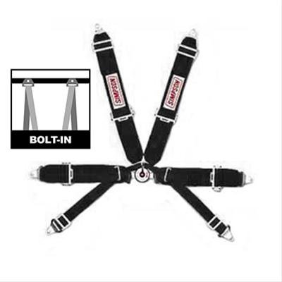 Simpson Camlock 7-Point Harness 29115BK Harness, Complete, Camlock, Individual-Type, Bolt-In, Floor Mount, Black, Each