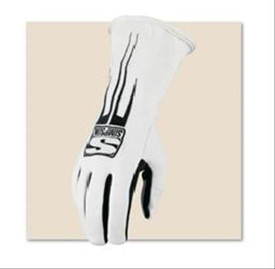 Simpson Predator Driving Gloves 20800MK Gloves, Predator, Leather/Nomex®, Double Layer, Black/White, SFI 3.3/5, Medium, Pair