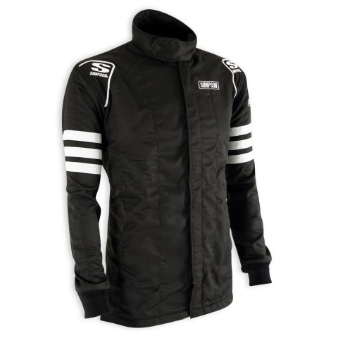 Simpson Racing Classic SFI-5 Jackets C402412 Driving Jacket, Double Layer, Satin/Twill, Nomex®, X-Large, Black with White Stripes, Each thumbnail 2