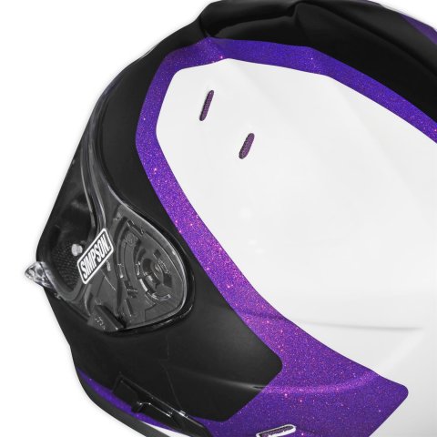Simpson Ghost Bandit Limited Edition Royal Series Helmets GBDROYSM Helmet, Bandit, Edition, Royal, Full Face, Polyester Liner, While/Black/Purple, Clear Visor, Small, Each thumbnail 3