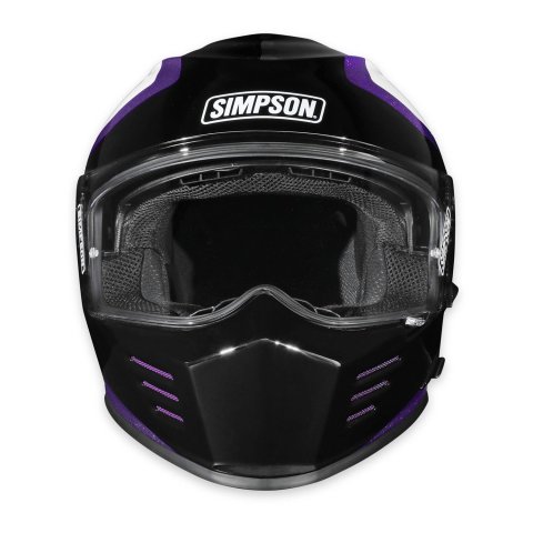 Simpson Ghost Bandit Limited Edition Royal Series Helmets GBDROYSM Helmet, Bandit, Edition, Royal, Full Face, Polyester Liner, While/Black/Purple, Clear Visor, Small, Each thumbnail 5