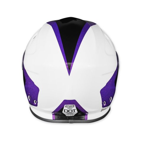 Simpson Ghost Bandit Limited Edition Royal Series Helmets GBDROYSM Helmet, Bandit, Edition, Royal, Full Face, Polyester Liner, While/Black/Purple, Clear Visor, Small, Each thumbnail 7