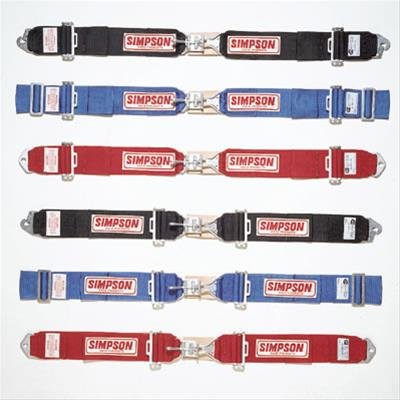 Simpson Latch & Link Lap Belts 2-Point Harness 29000P Harness, Belt, Latch, Clip-In, Floor Mount, Platinum, Each
