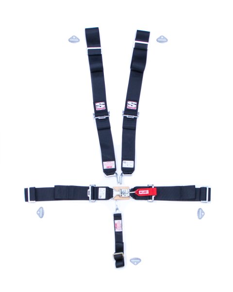 Simpson Latch & Link 5-Point Harness 29043BK Harness, Complete, Latch, Individual-Type, Bolt-In, Wraparound, Roll Bar Mount, Black, Each thumbnail 3