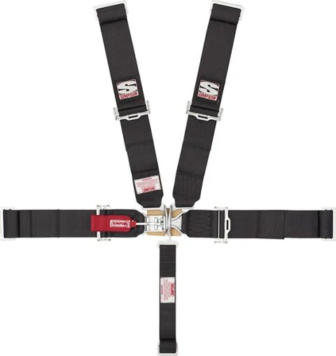 Simpson Latch & Link 5-Point Harness 29043BK Harness, Complete, Latch, Individual-Type, Bolt-In, Wraparound, Roll Bar Mount, Black, Each thumbnail 4