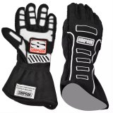 Simpson Competitor Racing Gloves 21300SK-O Driving Gloves, Racing, Double Layer, Nomex®, Black/White, SFI 3.3/5, Small, Pair thumbnail 3