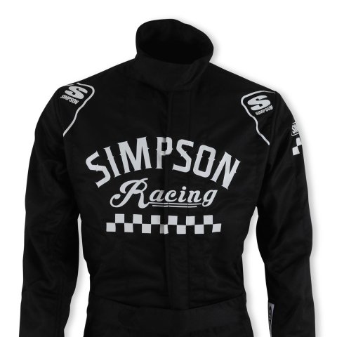 Simpson Checkers Racing Suits CK02521 Driving Suit, Checkers, One-piece, Double Layer, Nomex, Black/White, SFI 3.2A/5, Men's 2X-Large, Each thumbnail 4