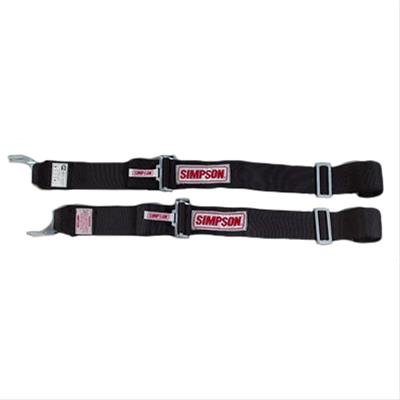 Simpson Latch-Type Shoulder 2-Point Harness 30004BK Harness, Belts, Latch, Individual-Type, Bolt-In, Clip-In, Wraparound, Floor/Roll Bar Mount, Black