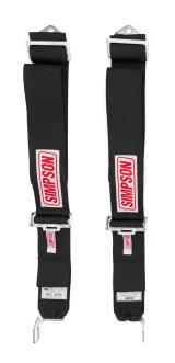 Simpson Latch-Type Shoulder 2-Point Harness 30004BK Harness, Belts, Latch, Individual-Type, Bolt-In, Clip-In, Wraparound, Floor/Roll Bar Mount, Black thumbnail 2