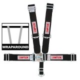 Simpson Latch & Link 5-Point Harness 29064BK Harness, Complete, Latch, Individual-Type, Wraparound, Roll Bar Mount, Black, Each thumbnail 1