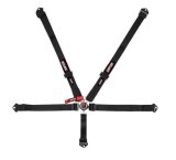 Simpson Camlock 5-Point Harness 29400BKL1X Racing Harnesses, Driver Restraint Systems, 5-point, Floor Mount, Bolt-in, Pull Down, 2.00 in. Belt Width, Black, SFI 16.1, Each thumbnail 2