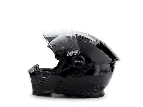Simpson MOD Bandit Series Helmets M59M2 Helmet, Ghost Bandit, Modular, Polyester Liner, Gloss Black, Medium, Each