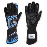 Simpson Magnata Racing Gloves MGXB Driving Gloves, Gloves, One Layer, Nomex®, Black/Blue, FIA 8856-2018, SFI 3.5/5, X-Large, Pair thumbnail 1