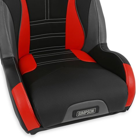 Simpson Pro Sport Off-Road Suspension Seats S107-306 Powersports Seats, ST, Vinyl, Black/Red/Gray, Each thumbnail 2