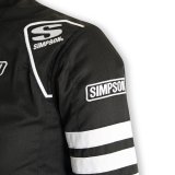 Simpson Racing Classic SFI-5 Jackets C402114 Driving Jacket, Double Layer, Satin/Twill, Nomex®, Small, Black with White Stripes, with Arm Restraints, Each thumbnail 1