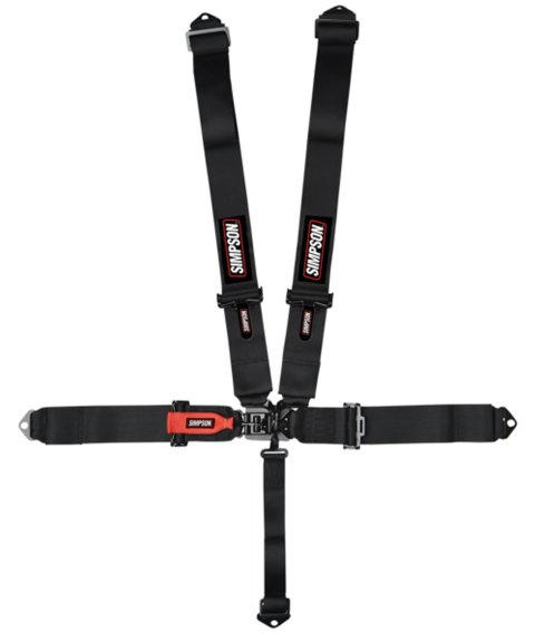 Simpson Latch & Link 5-Point Harness 29063BK1X Harness, Complete, 5-Point, Latch, Individual-Type, Bolt-In, Black, Black Hardware, Each